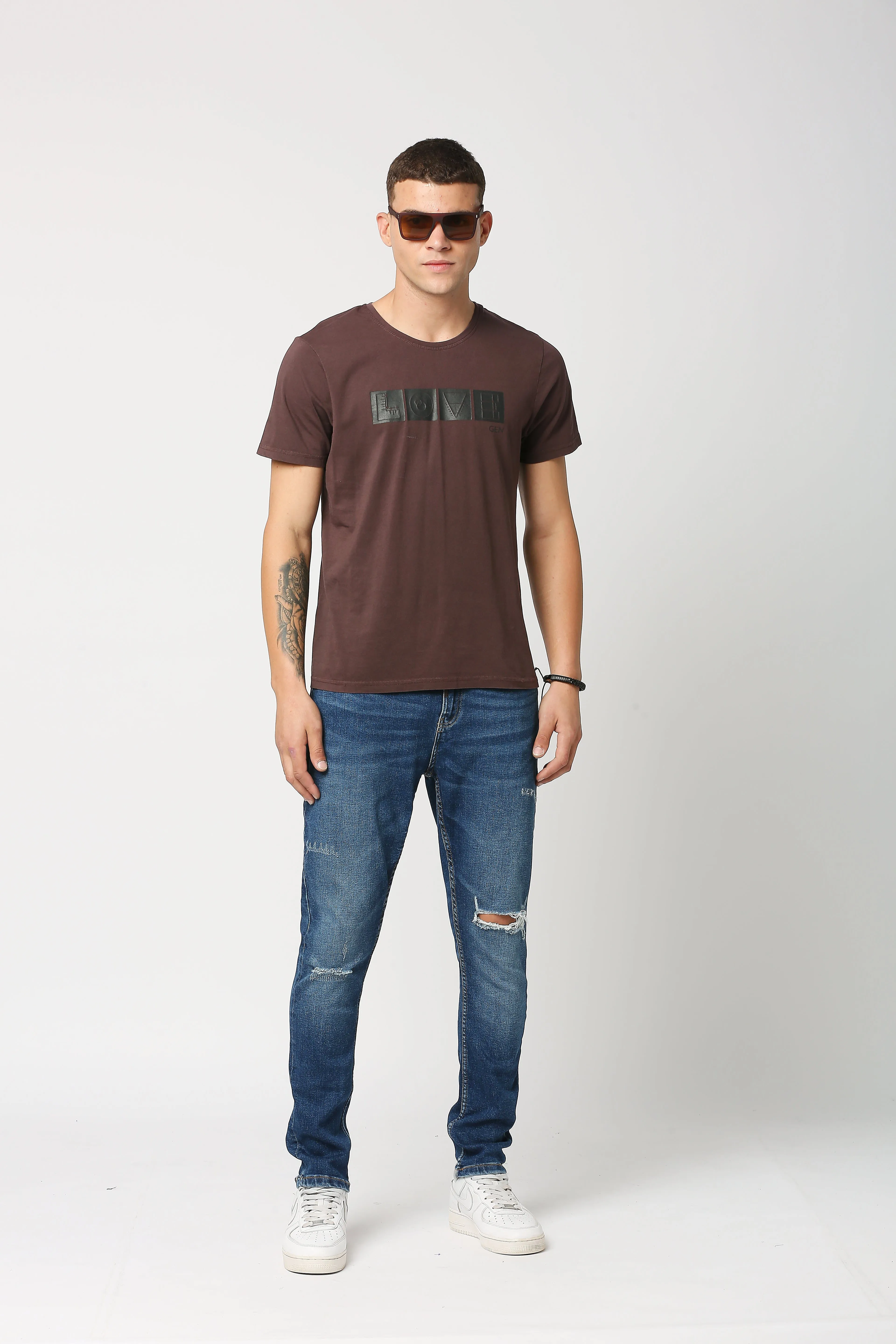 Symbol Round Neck Short Sleeve Regular Fit T-Shirt