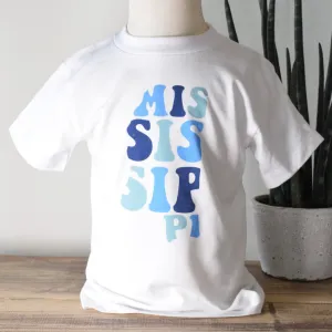 Toddler Mississippi Groovy Tee Blue