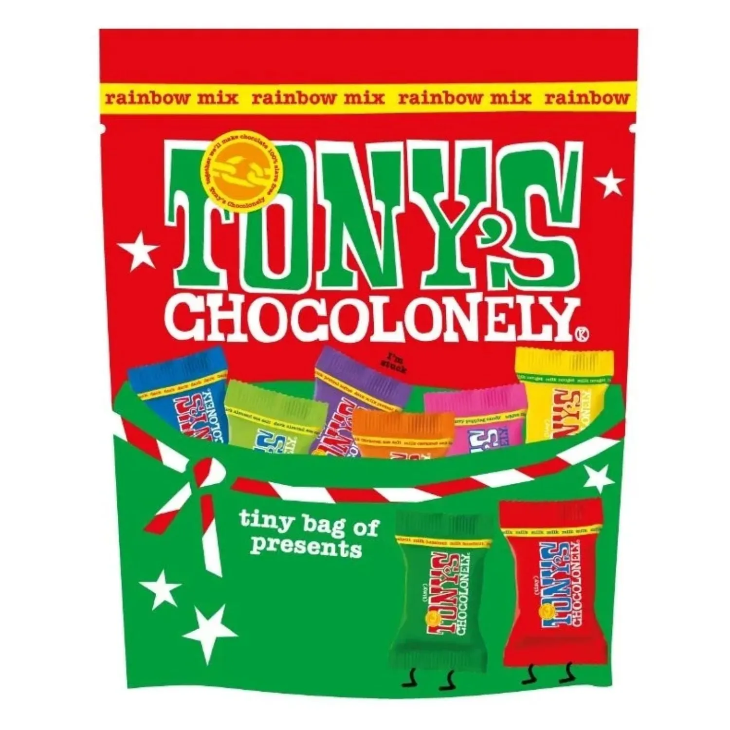 Tony's Chocolonely 135g Rainbow Mix Christmas Pouch