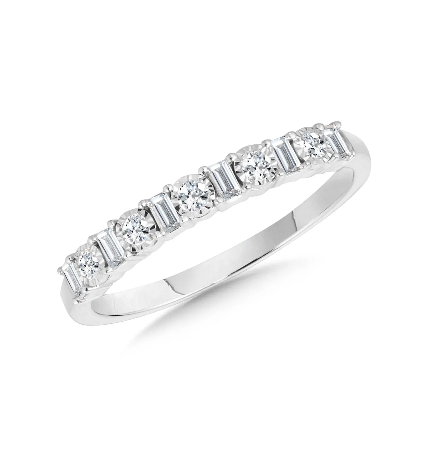 White Gold Diamond Stackable Ring