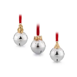 Whitehill Silver Jingle Ball Ornament Set of 3